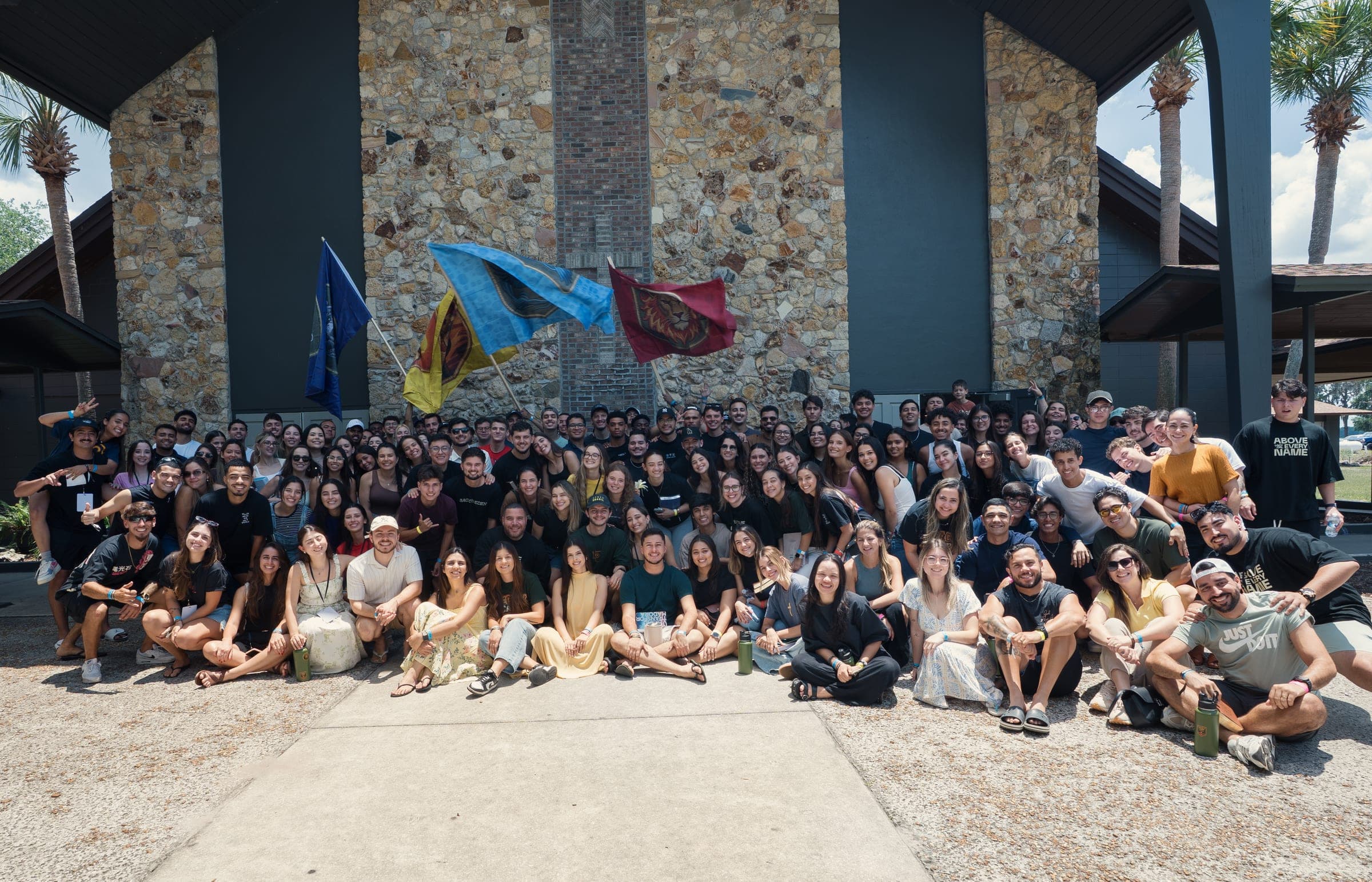 The whole LEGACY family together at camp