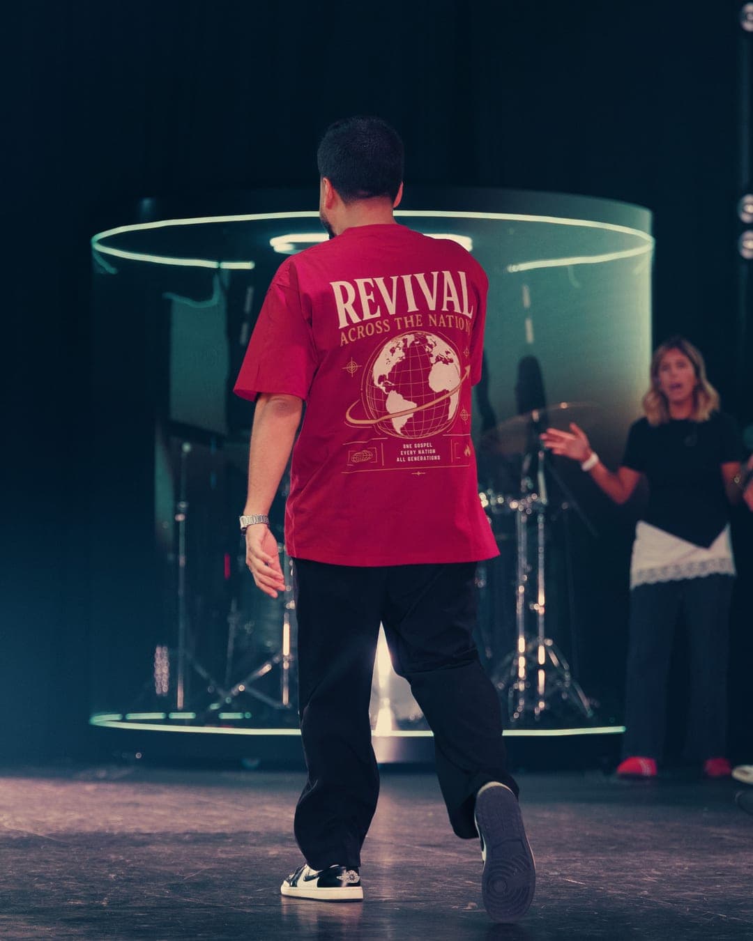 Preaching in the Revival tee, back